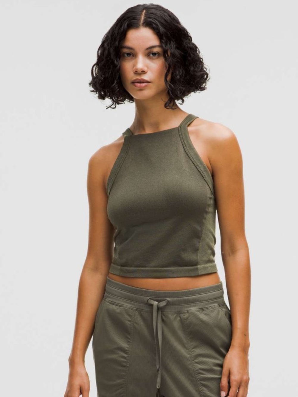 Lululemon Seamless Training Strappy Racerback Tank Top – Army Green – Size 6
